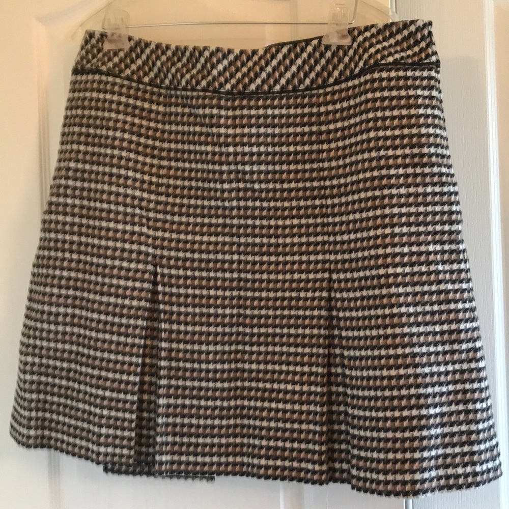 Talbots Black and White Houndstooth A-Line Skirt
